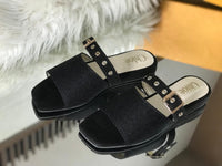 Chloe Canvas Crafted Mules