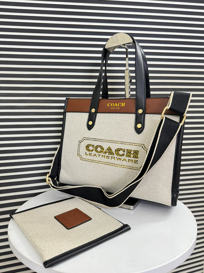 Coach Field Tote Bag w Pouch