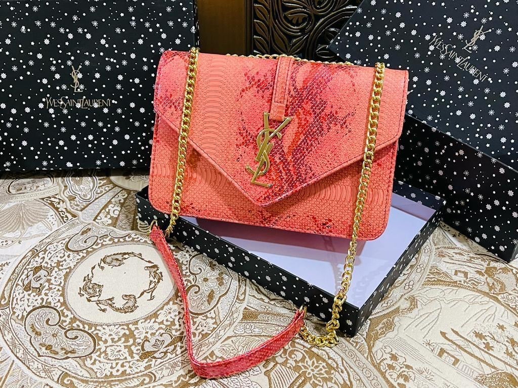 Saint Laurent Shimmer Crocodile Shoulder Bag