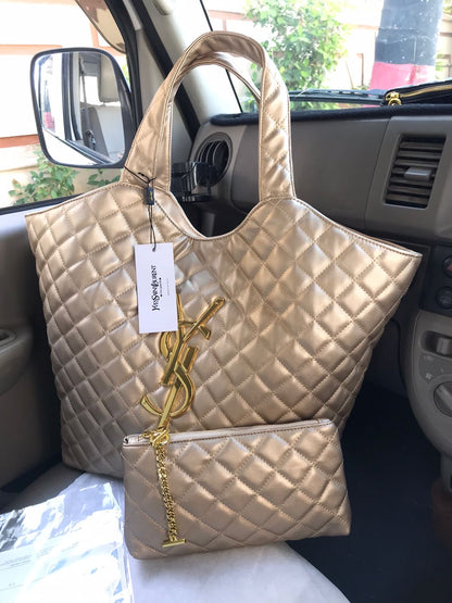 Saint Laurent Large Quilted Tote Bag