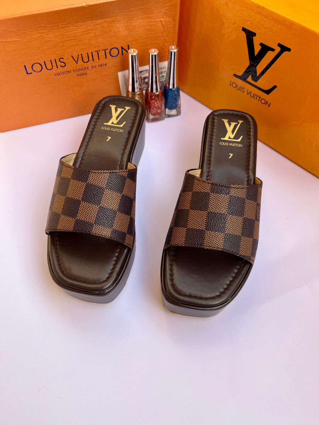 Louis Vuitton Cowhide Leather Wedges