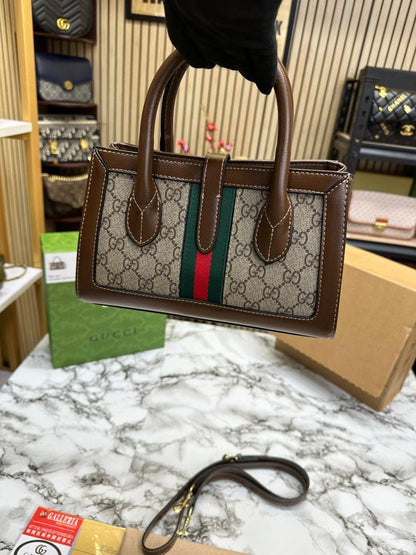 Gucci Supreme Beige and Ebony Canvas Tote