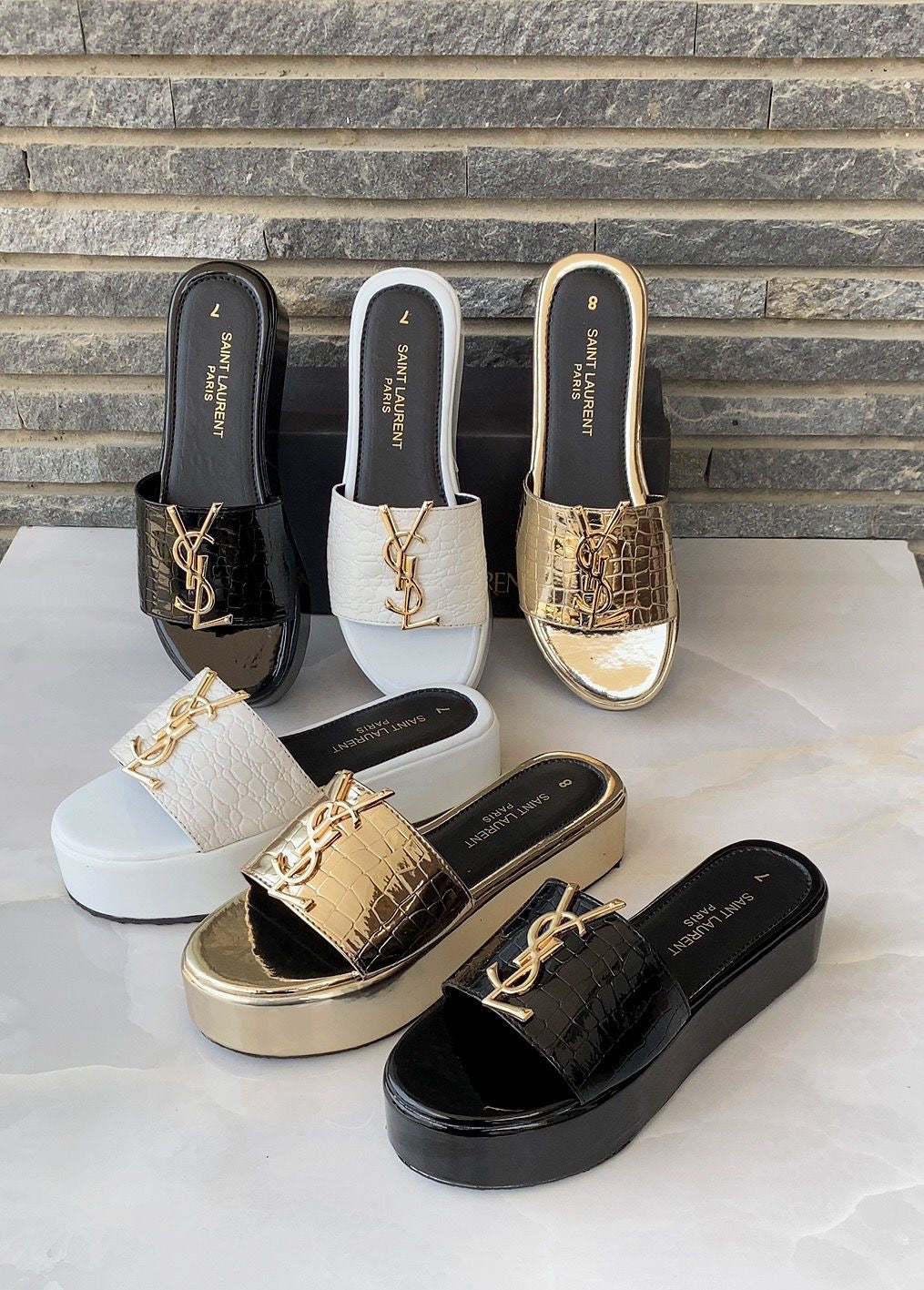 Saint Laurent Snake Iconic Wedges