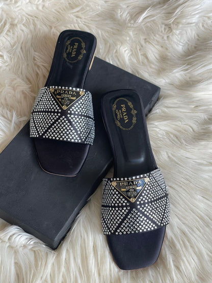Prada Stone Embelished Sandals