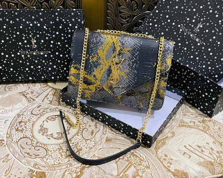 Saint Laurent Shimmer Crocodile Shoulder Bag