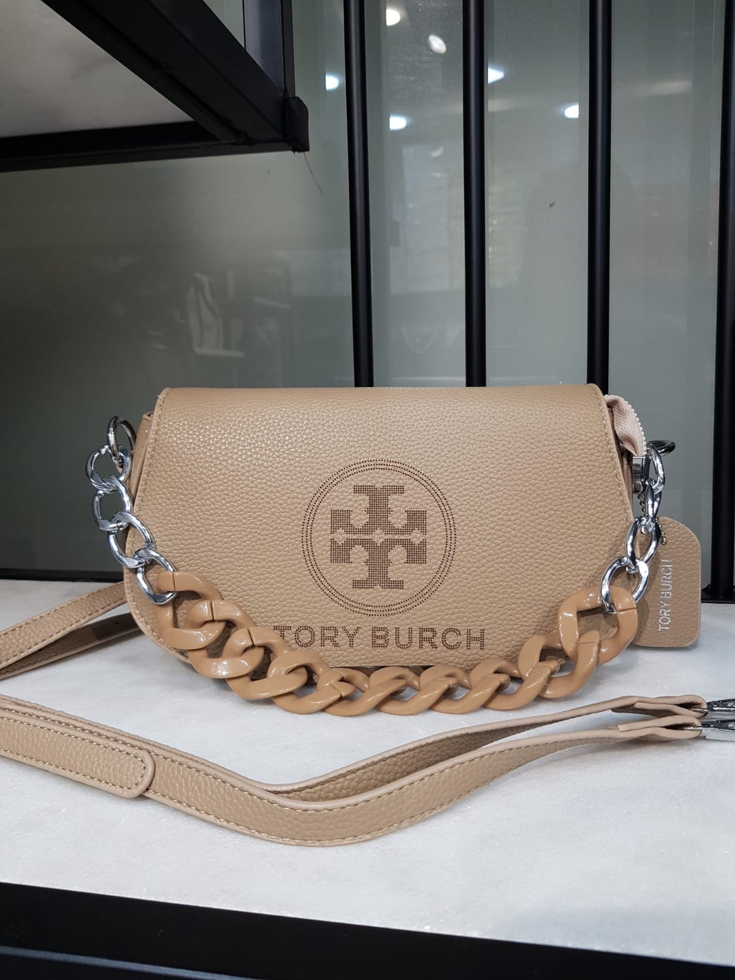 Tory Burch Flap Cowhide Leather Bag