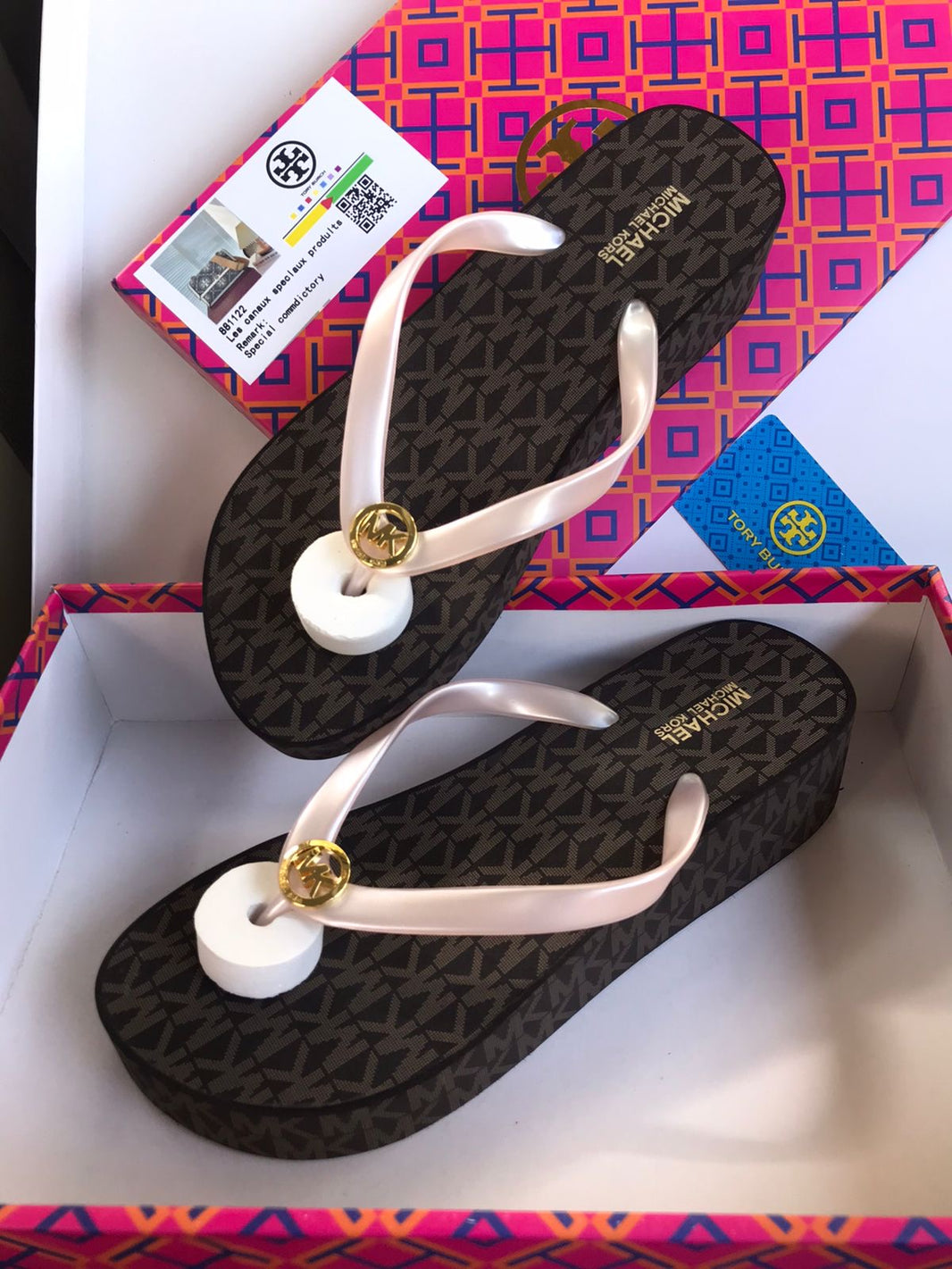 Michael Kors Pink Strap Wedges