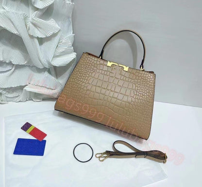 Tory Burch Crocodile Signature Leather Handbag