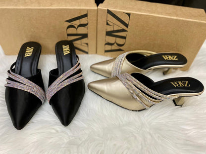 Zara Rhinestone Pumpy Heel