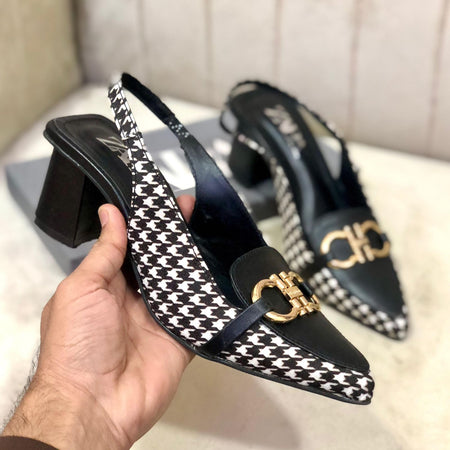 Zara Check Block Heel