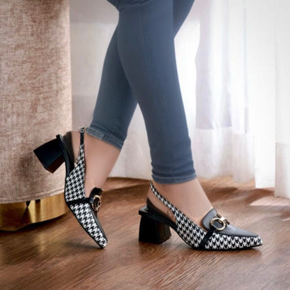 Zara Check Block Heel
