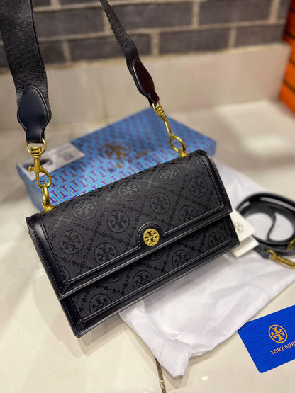 T MonoGram Black Shoulder Bag