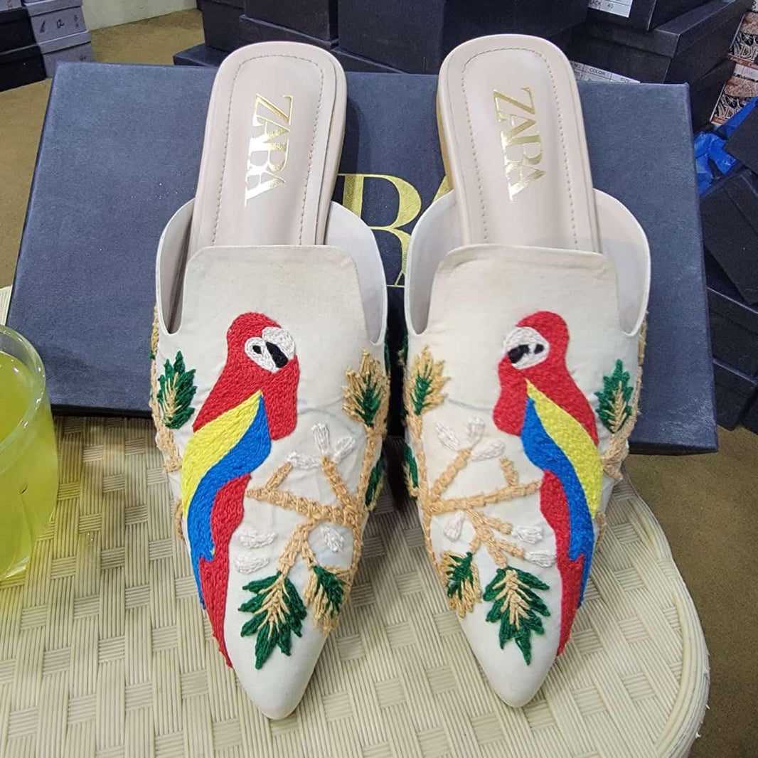 Zara Embroidery Slides