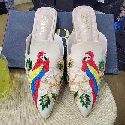 Zara Embroidery Slides