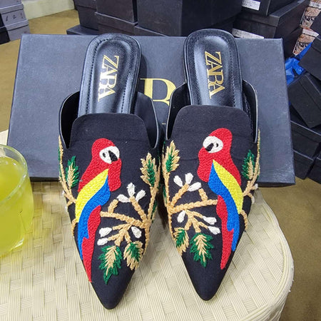 Zara Embroidery Slides