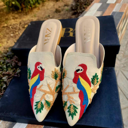 Zara Embroidery Slides