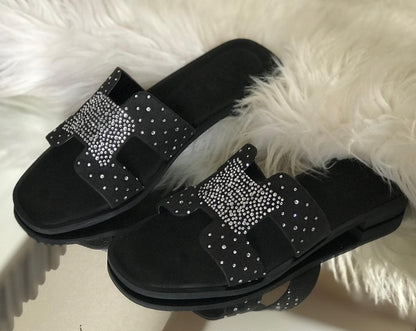 Hermees Furry Slippers