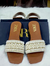 Zara Pearls Embellished Slippers