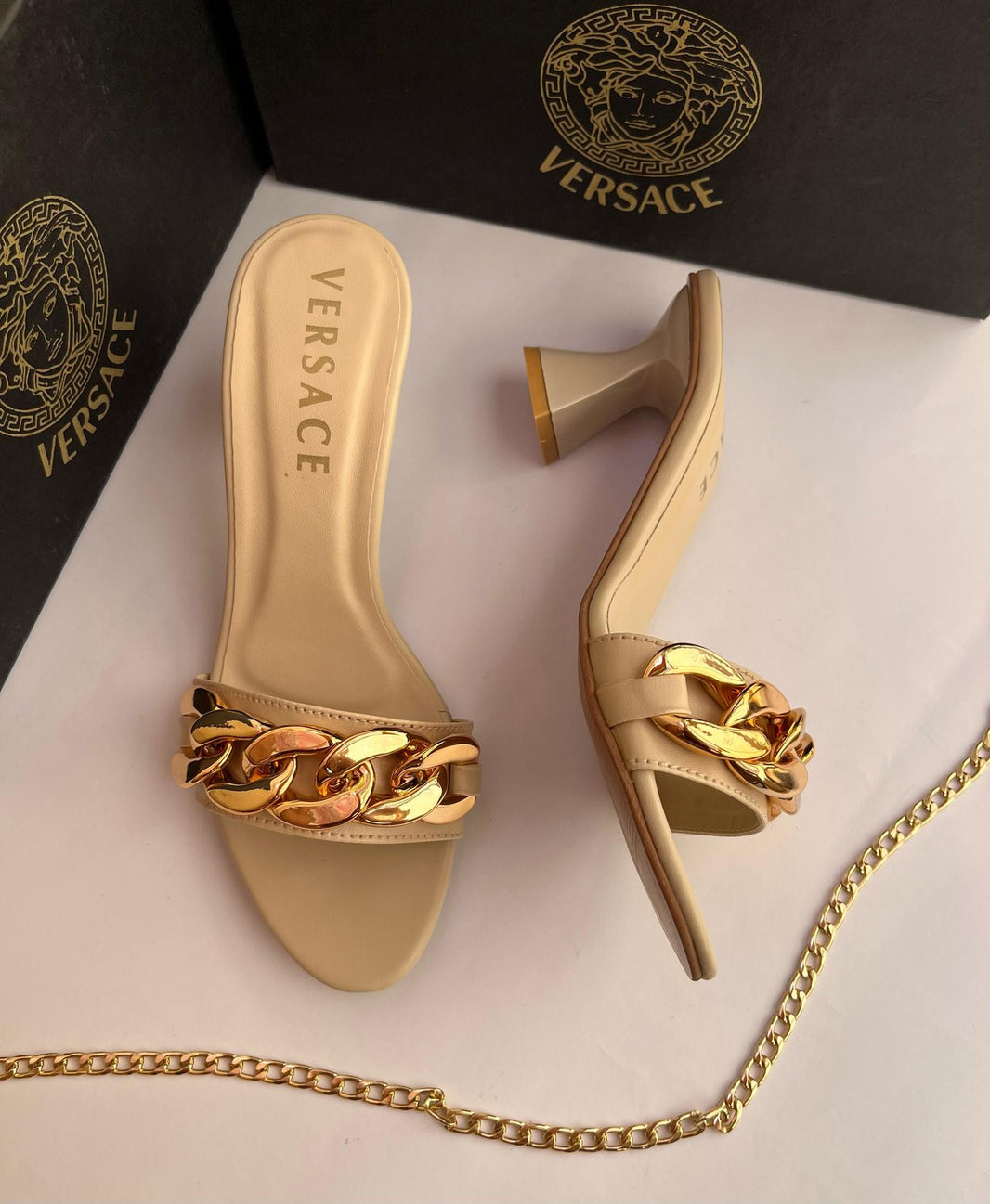 Versace Medusa Mid Chain Heels