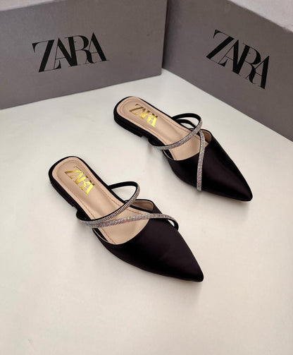 Zara Rhinestone Strap Mule