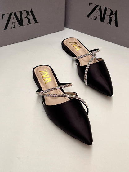 Zara Rhinestone Strap Mule