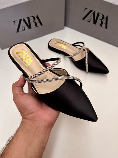 Zara Rhinestone Strap Mule
