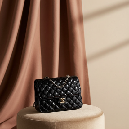 24C Chanel Mirrored Metallic Backpack With Star Coin Purse