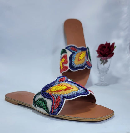 Tory Burch Multicolor Slipper Beads