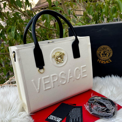 Versace Avis Belted Handle Bag