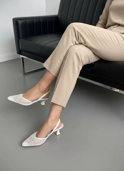 Zara Pearl Signature Kitten Heels