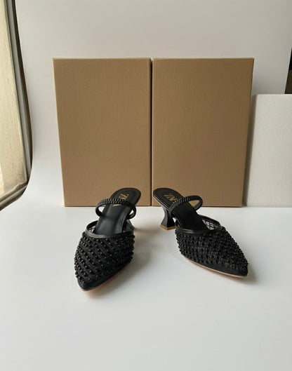 Zara Pearl Signature Kitten Heels