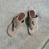 Loro Piana Summer Charms Walk Suede Thong Sandals