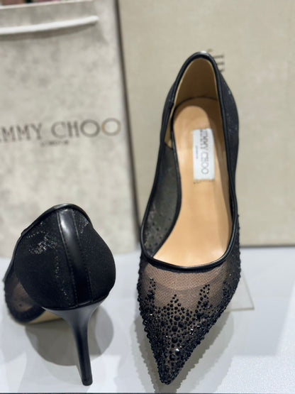 Jimmy Choo Aurelie 85 Pearl-Embellished Heel Pumps