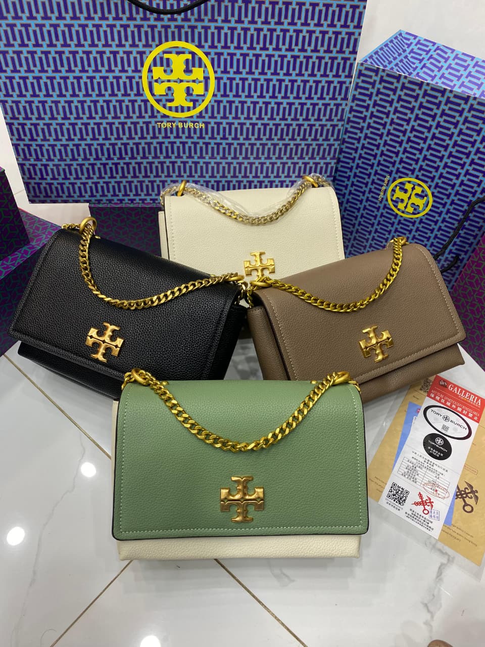 Tory Burch Caviar Leather Chain Bag