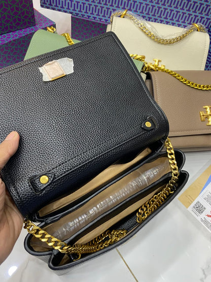 Tory Burch Caviar Leather Chain Bag