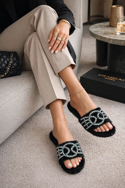 Aquazurra Fur Slides