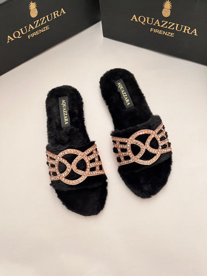Aquazurra Fur Slides