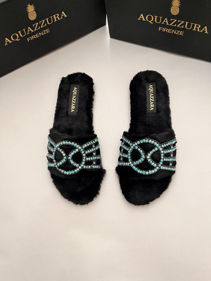 Aquazurra Fur Slides