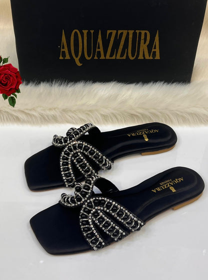 Aquazurra Stone Embellished Flats