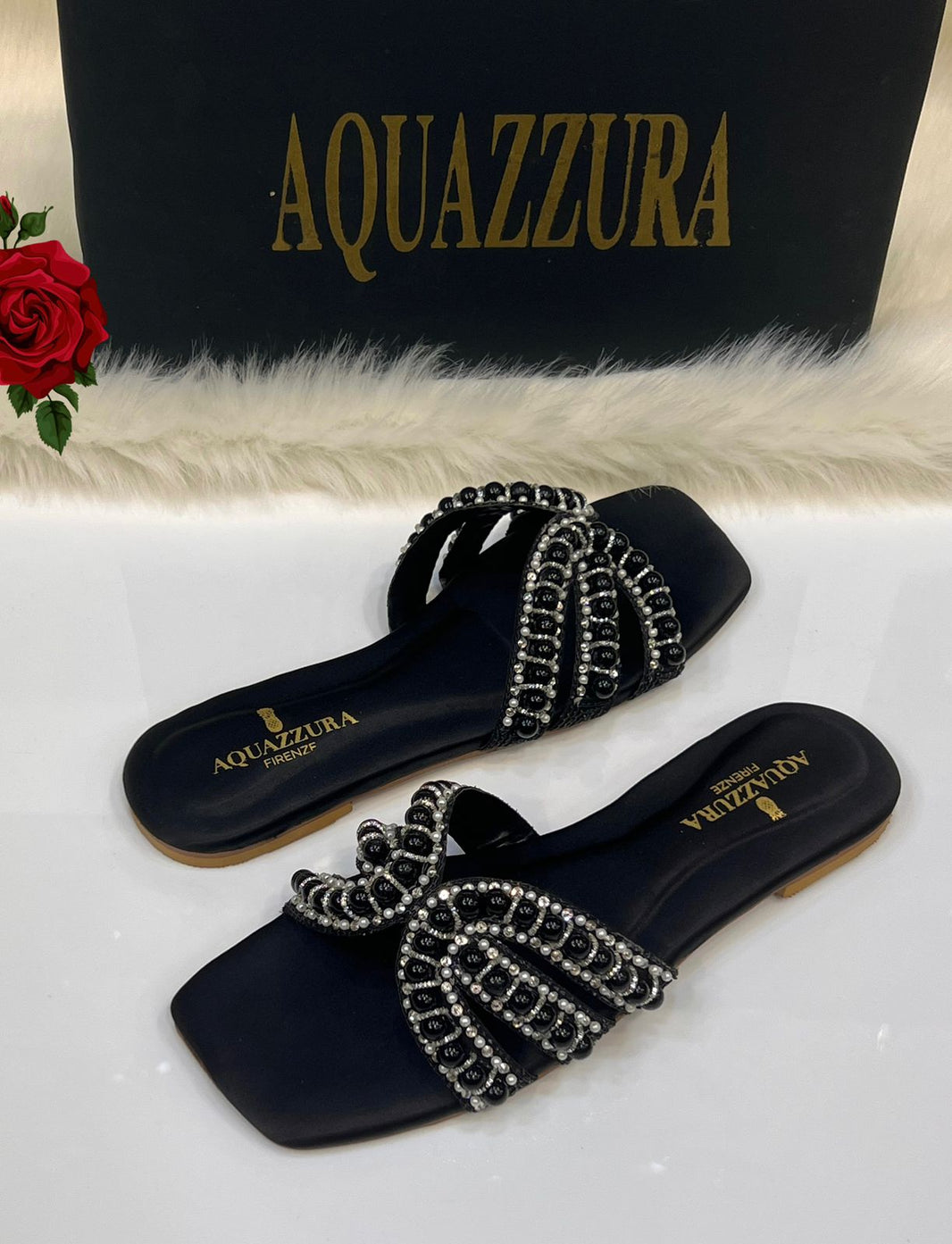 Aquazurra Stone Embellished Flats
