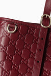 Gucci GG Emblem Debossed Leather Tote