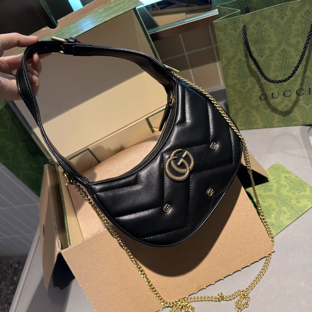 Gg Marmont Half-Moon Shoulder Bag