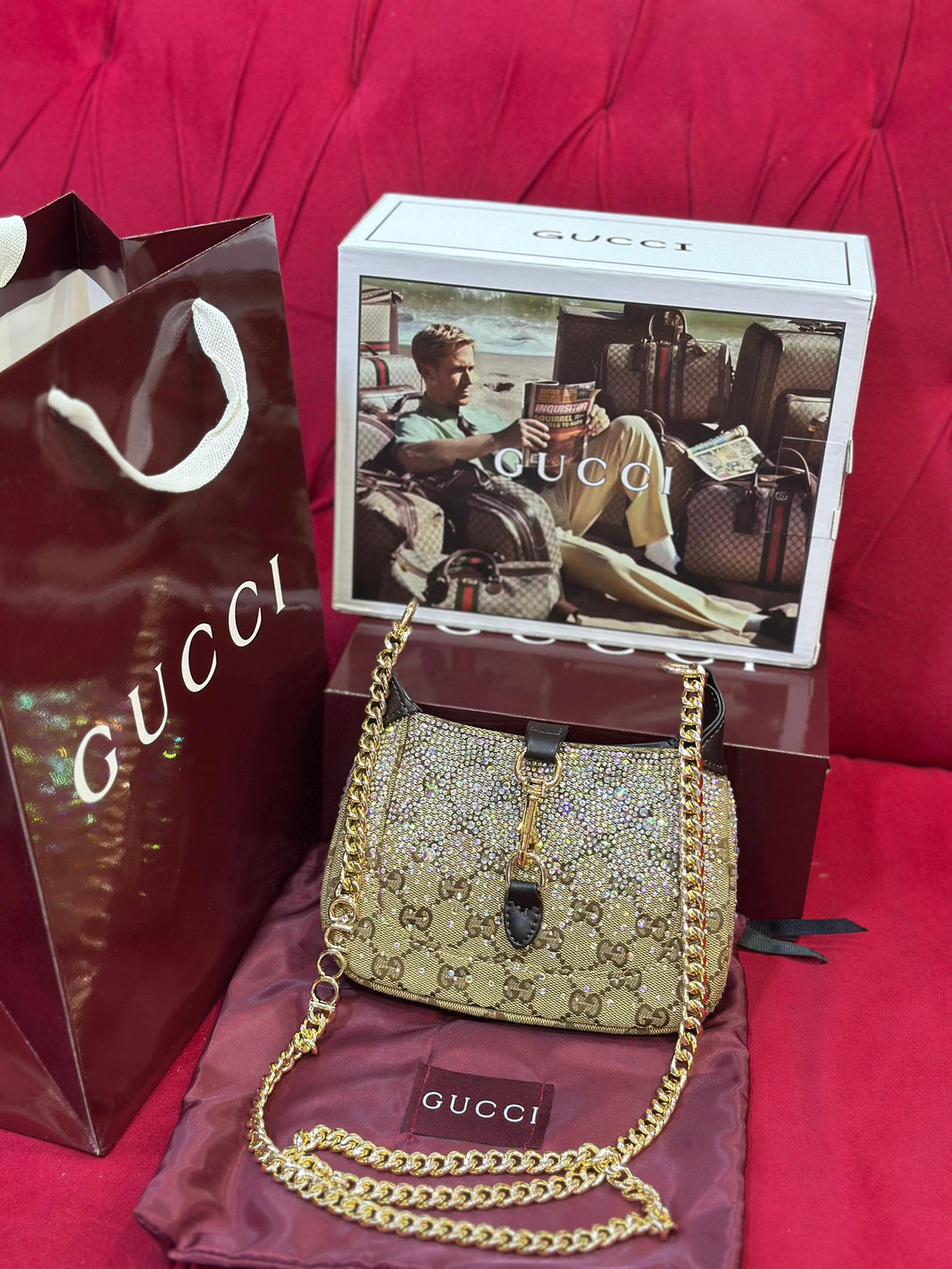 Gg Shimmer Chain Shoulder Bag