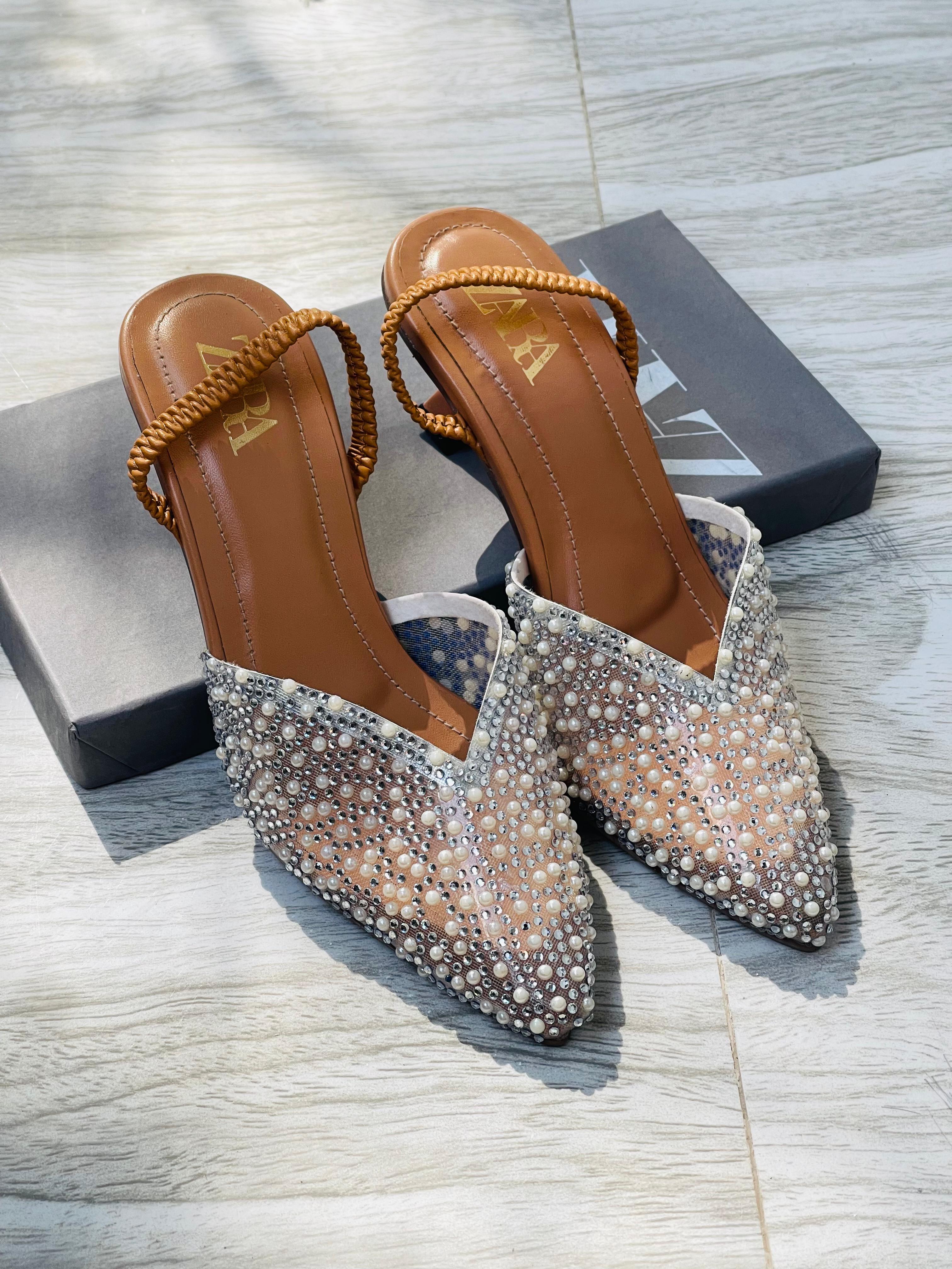 Zara Pearl Heels – Yantra