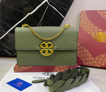 Tory Burch Flap Signature Leather Bag