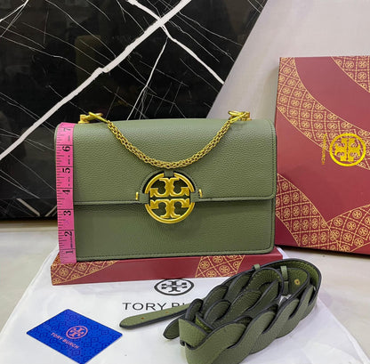Tory Burch Flap Signature Leather Bag