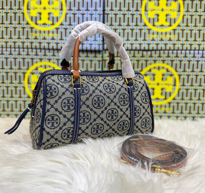Tory Burch Leather Quilted Duffle Bag