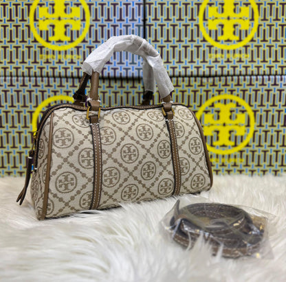 Tory Burch Leather Quilted Duffle Bag