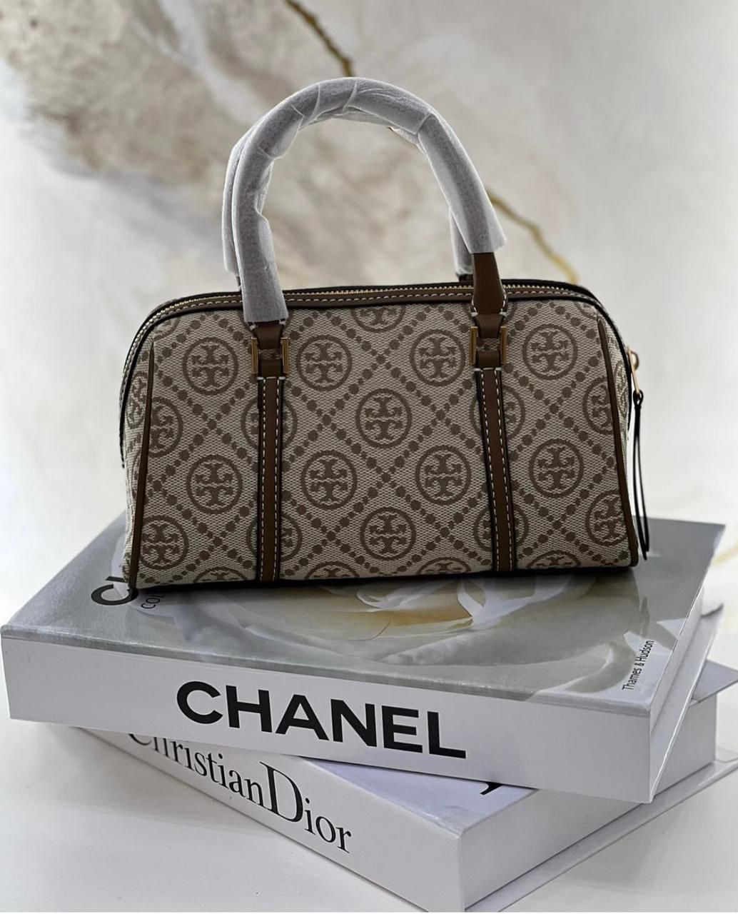 Tory Burch Leather Quilted Duffle Bag