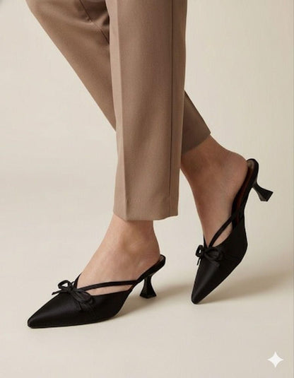 Zara Bow Satin Heels